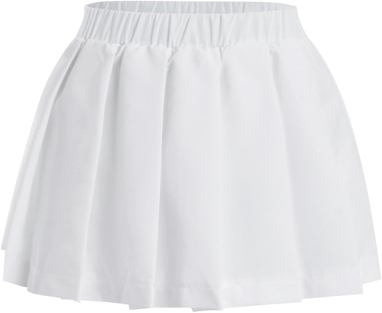 Verdusa Toddler Girl's Elastic Waist Short A Line Skater Pleated Skirt | Amazon (US)