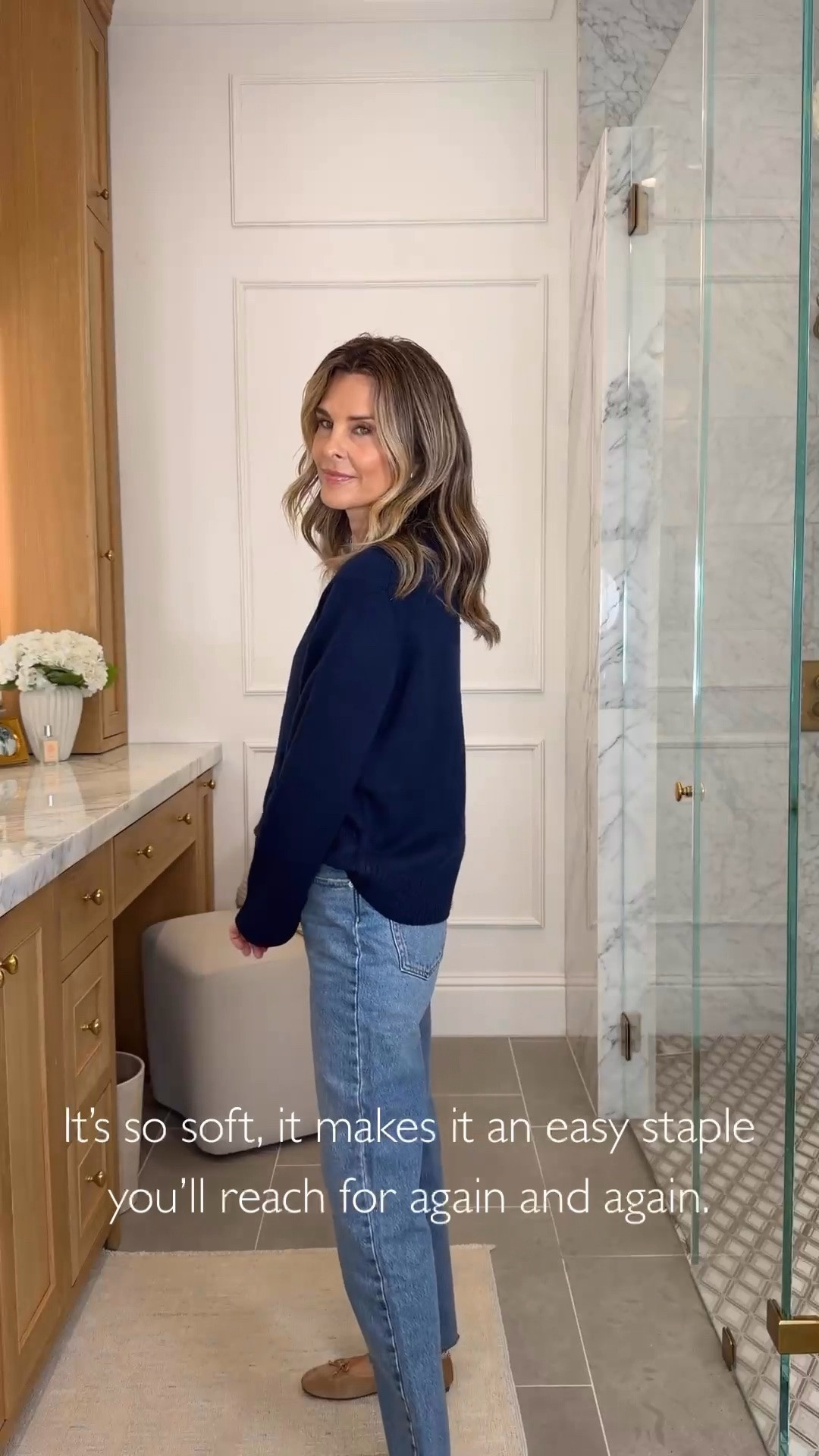 This is the kind of sweater I love having in my wardrobe. It’s so soft and easy to wear, making it the kind of everyday staple you’ll reach for again and again. I'm 5'6". I’m wearing an XS.

#LTKootd #LTKSeasonal #LTKOver40