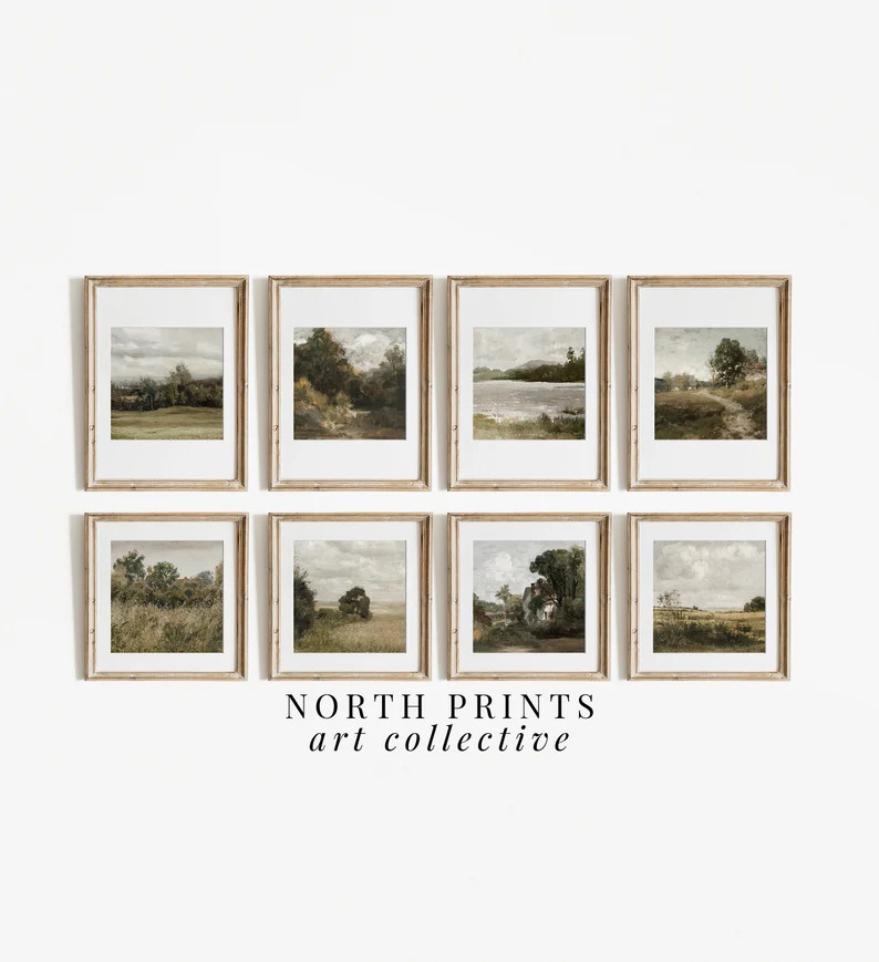 Vintage Summer Landscape Art Print Set: Square Gallery Wall (Digital Download Printable) S8-11 | Etsy (Global)
