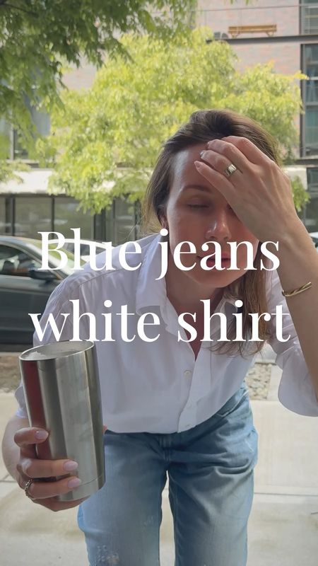 Simple and chic: oversized white button down shirt (Polo Ralph Lauren) + blue jeans (mine are by G Star Raw). Belt by Aritzia, Cabat Tote by Bottega Veneta (in travertine), Golden Goose Ball star sneakers in burgundy. 

#LTKVideo #LTKFindsUnder100 #LTKSeasonal