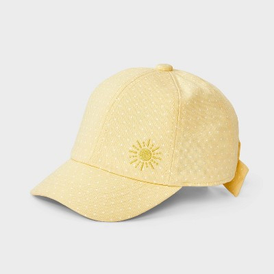 Toddler Girls' Sun Bow Baseball Hat - Cat & Jack™ Light Yellow 2T-5T | Target