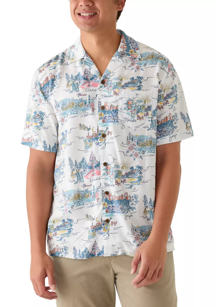 Men's Short Sleeve Print Camp Shirt | Belk