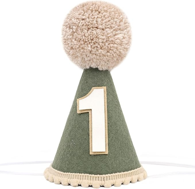 Wild One Birthday Hat - Wild/Woodland 1st Birthday Decorations,Deep Green Boys First Birthday Hat... | Amazon (US)