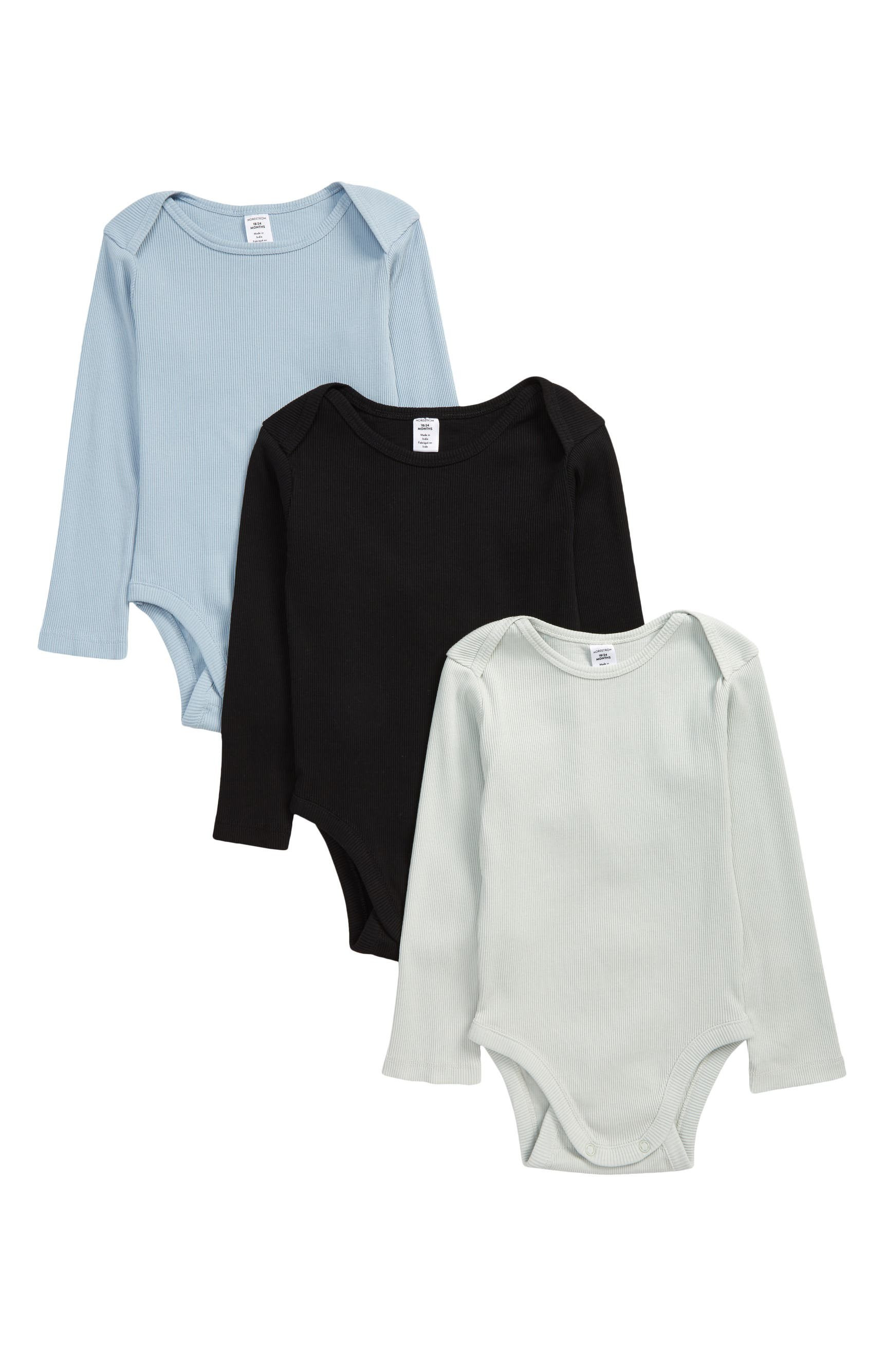 Grow with Me 3-Pack Organic Cotton Adjustable Bodysuits | Nordstrom