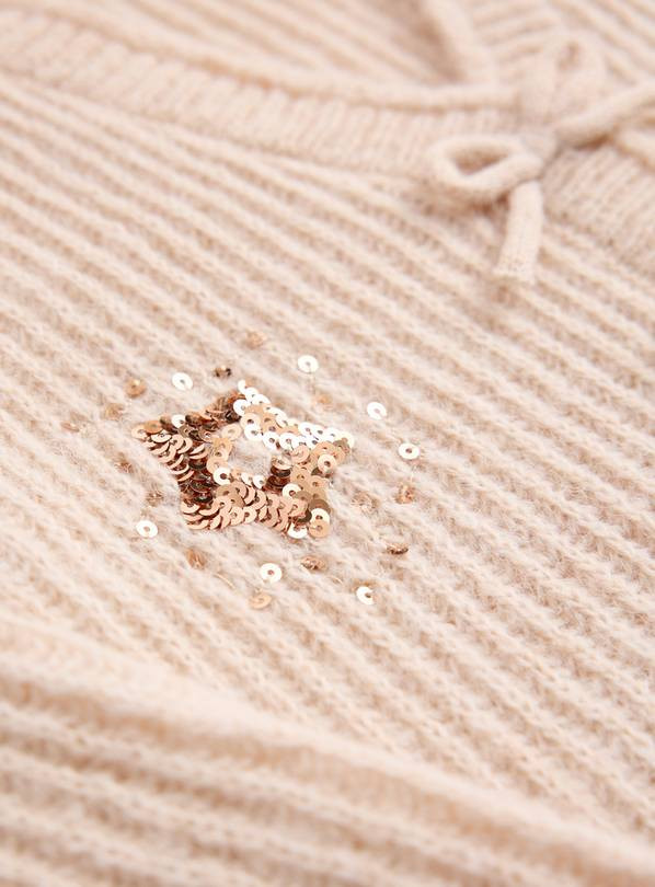 Cream Sequinned Bow Front Knitted Cardigan 9 years | Tu Clothing