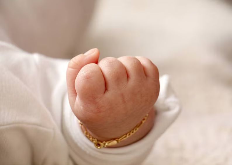 18K Gold Filled Baby Bracelet, Birthstone Bracelet, Kids Bracelet, Girls Bracelet, Baptism Bracel... | Etsy (US)