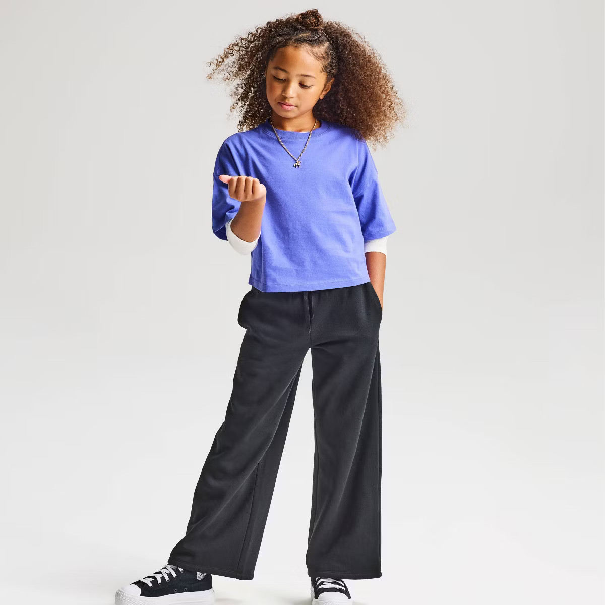 Girls' Short Sleeve Boxy T-Shirt - Cat & Jack\u2122 Bright Purple M | Target