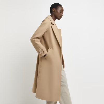 Brown relaxed duster coat | River Island (UK & IE)