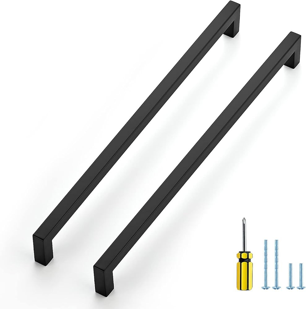 Ravinte 10 Pack Black Cabinet Pulls 12-3/5 Inch Square Cabinet Handles Matte Black Kitchen Hardwa... | Amazon (US)