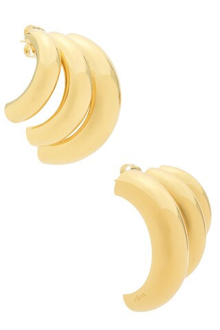 Eliou Tripla Hoop Earrings in Metallic Gold | FWRD 