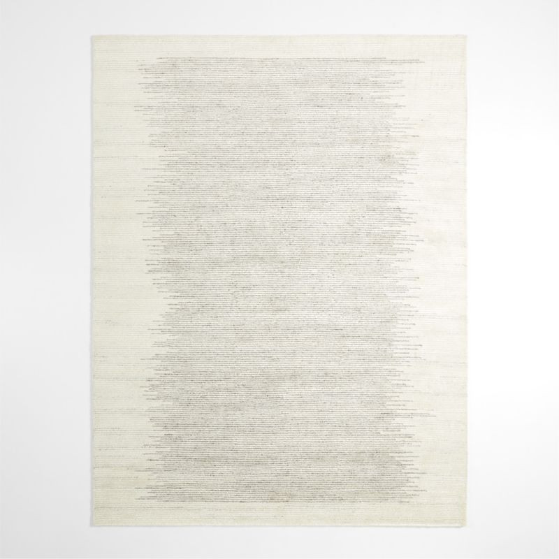 Prague Wool and Viscose Hand-Knotted Ombre Ivory Area Rug 6'x9' | Crate & Barrel | Crate & Barrel