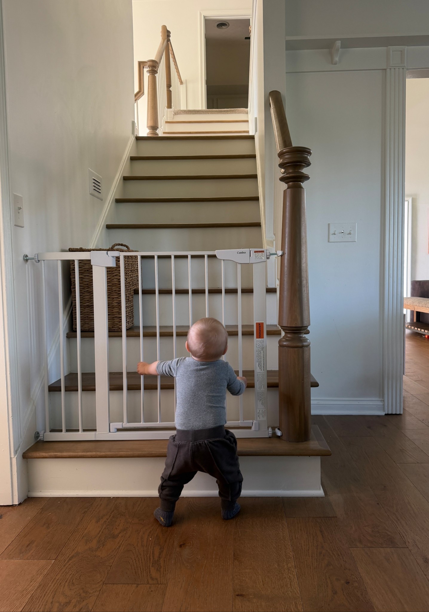 No drill baby gate & works for round newel posts! 

#LTKHome #LTKBaby #LTKmomlife
