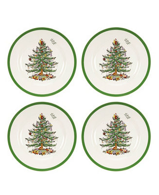 Christmas Tree Salad Plate, Set of 4 | Macy's