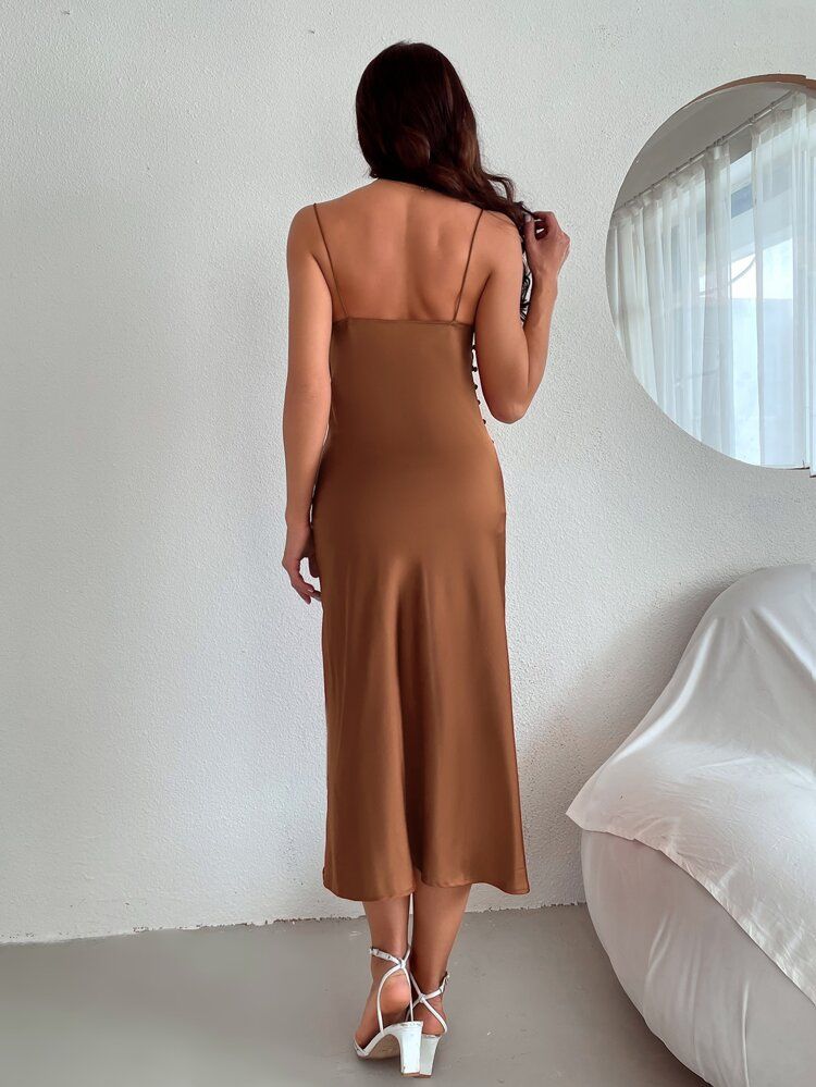 Split Side Backless Cami Dress | SHEIN