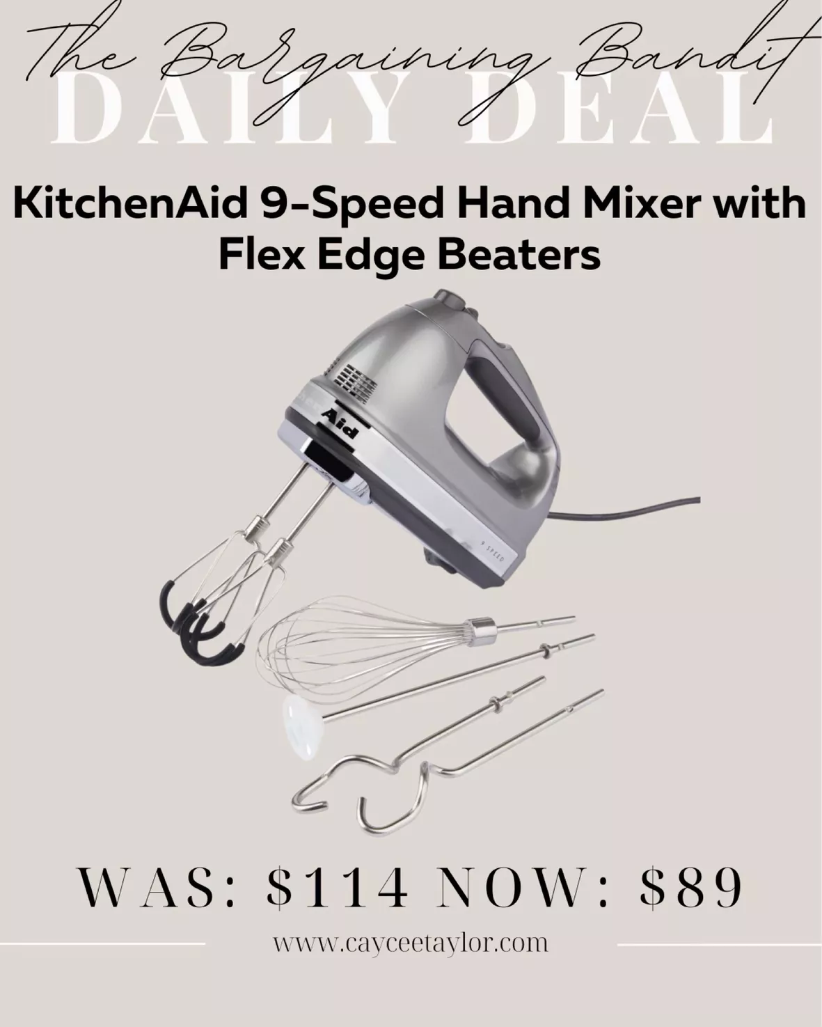 Set of 2 flex edge beaters for hand mixers - KitchenAid