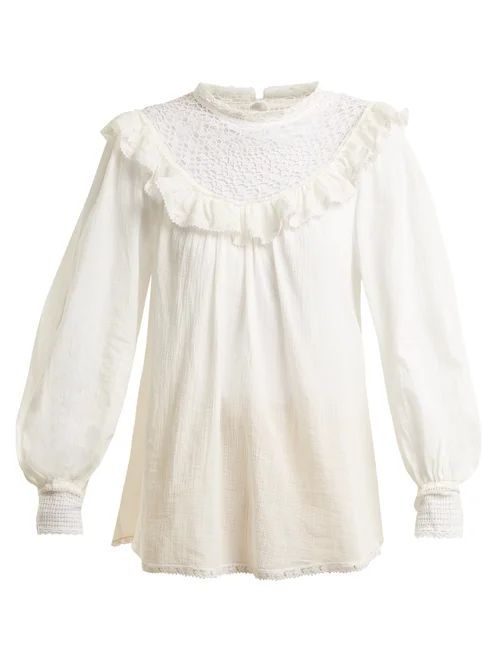 Zimmermann - Melody Crochet Detailed Cotton Shirt - Womens - Ivory | Matches (US)