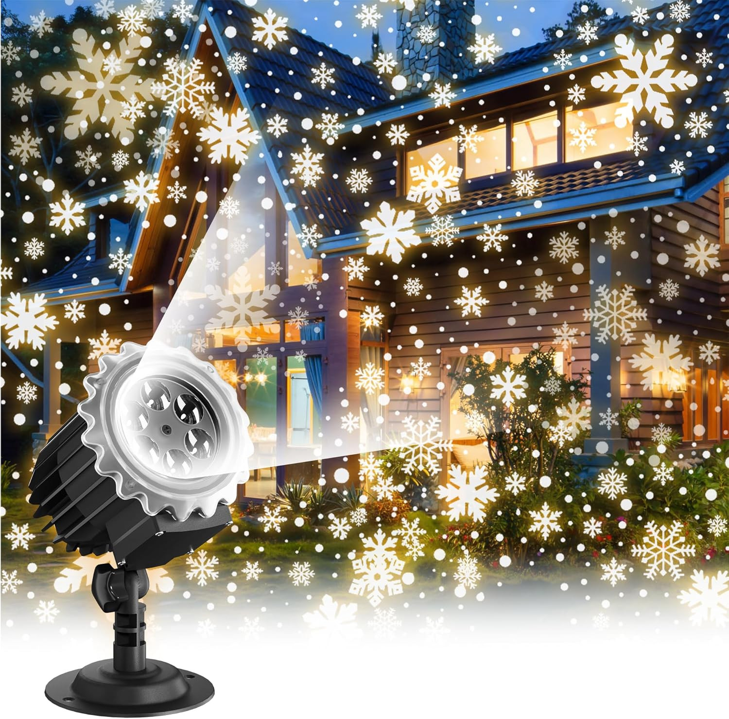 Christmas Projector Lights Outdoor, Led Snowflake Projector Lights, Snowfall Projector Waterproof... | Amazon (US)