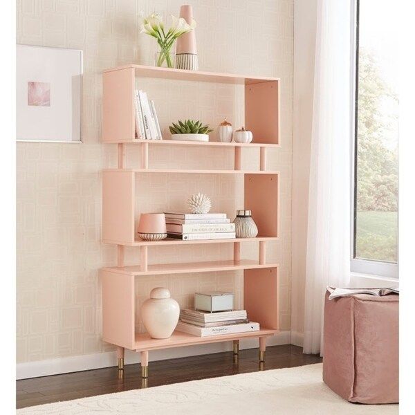 Simple Living Margo Mid-Century 3-Shelf Bookshelf - 59.5"h x 36"w x 11.8"d | Bed Bath & Beyond