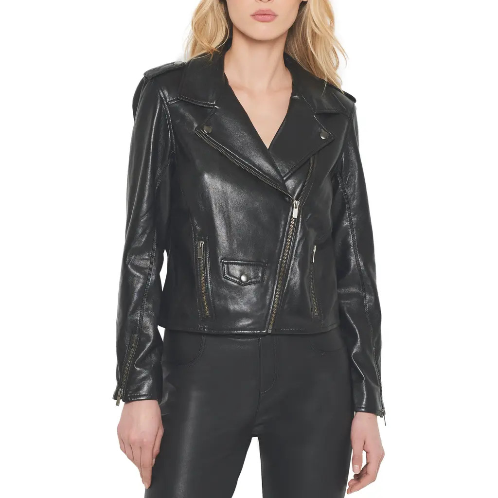 AS by DF Cult Recycled Leather Jacket in Black at Nordstrom, Size Medium | Nordstrom