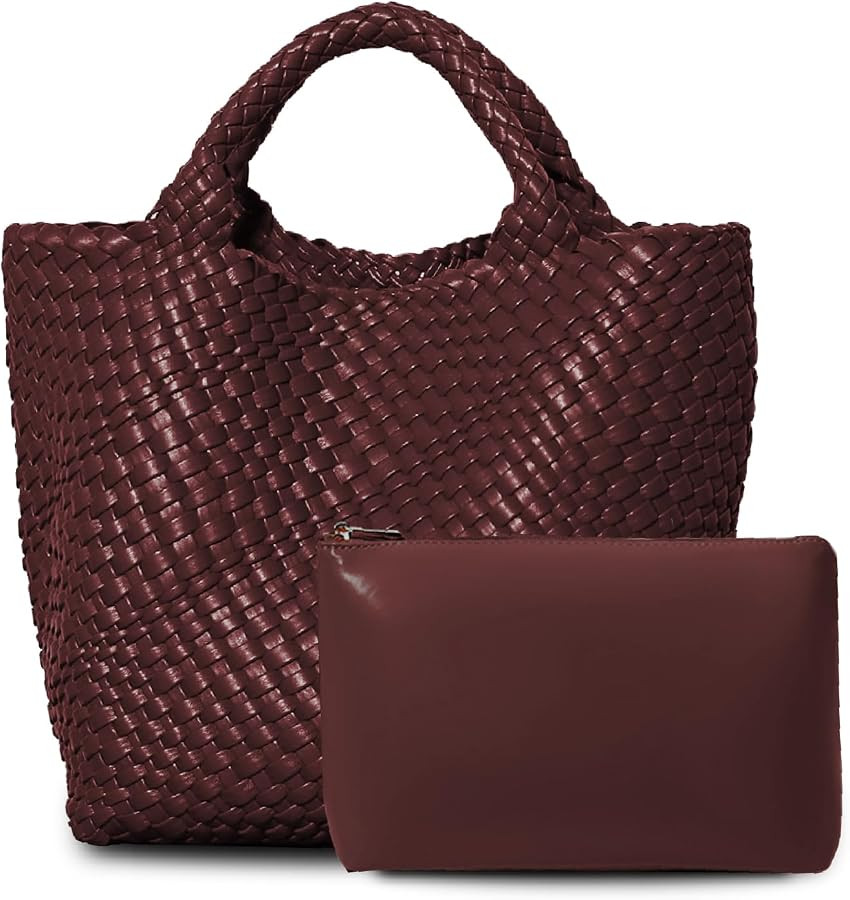 Dyalsa Woven Tote Bag for Women, Vegan Leather Handbag Large Hobo Bag and Purse Retro Handmade Tr... | Amazon (UK)