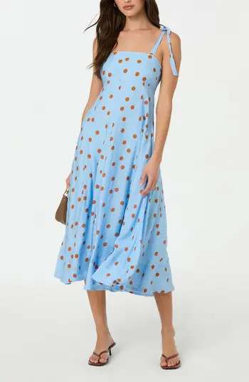 ASTR the Label Lilliana Polka Dot Sundress in Blue Rust Polkadot at Nordstrom Rack, Size Small | Nordstrom Rack