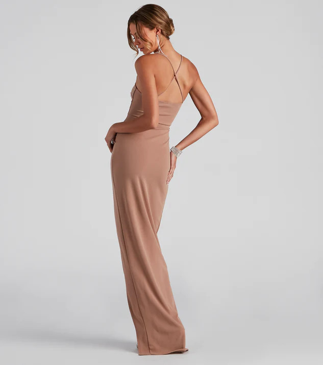 Tiffany Sleeveless High Slit Formal Dress | Windsor Stores