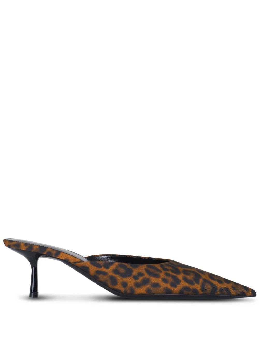 Saint Laurent 55mm Barbara Leopard Grosgrain Mules - Farfetch | Farfetch Global