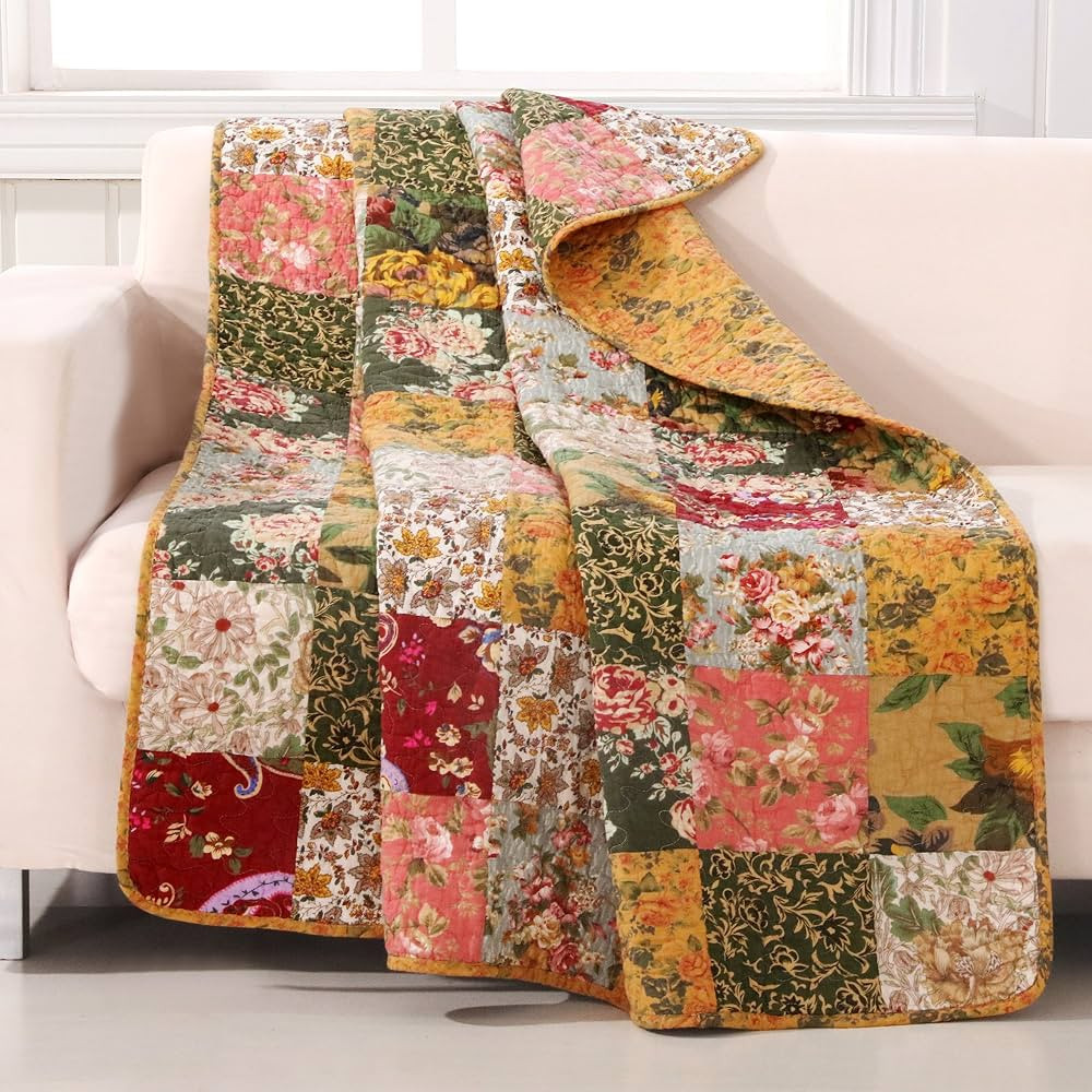 Greenland Home Antique Chic Quilted Patchwork Throw, 50" x 60" , Multicolor | Amazon (US)