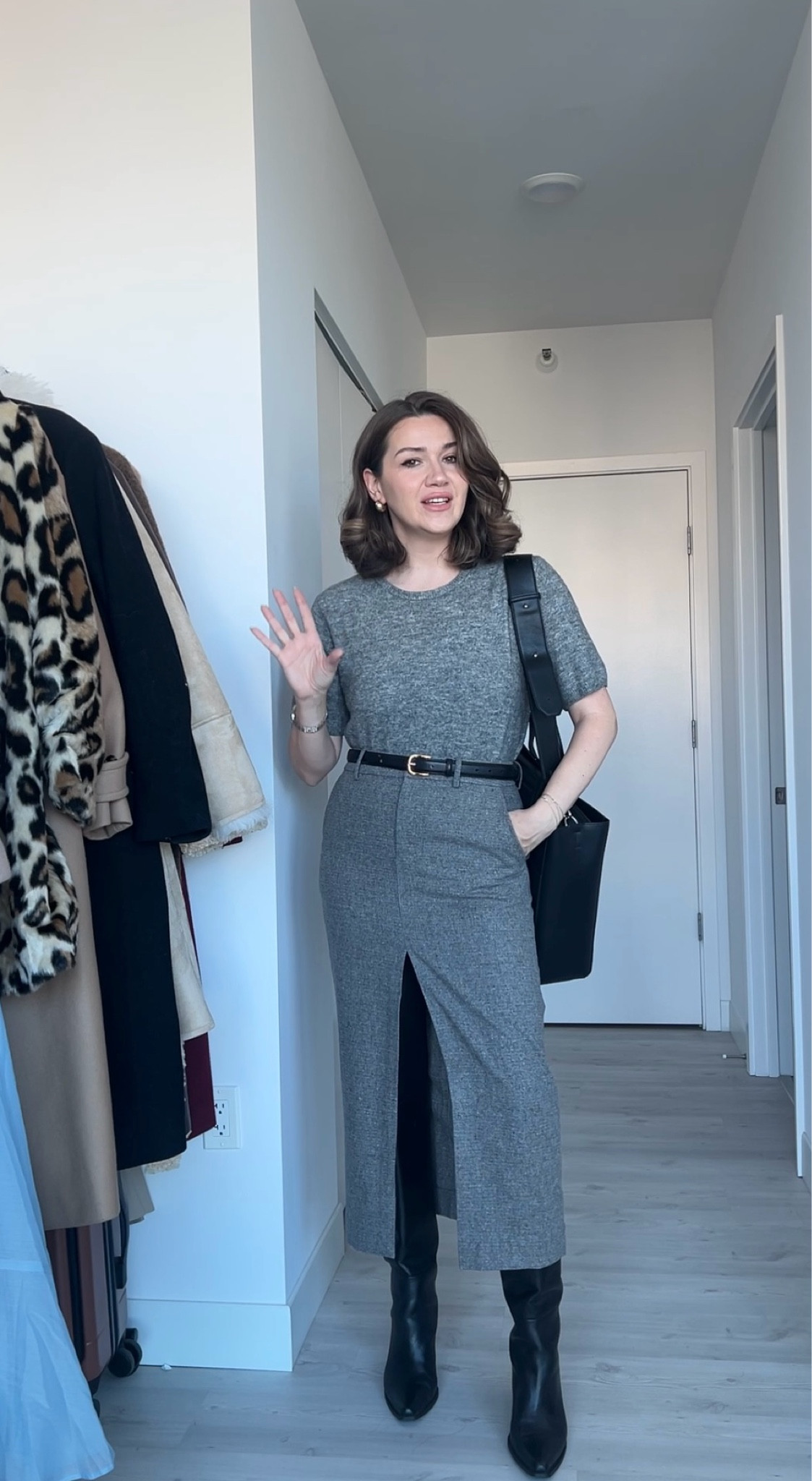 Love a monochromatic look 🎬🐭🩶📁


#OOTD #StyleInspo #ChicStyle #EffortlessStyle #ClassicWardrobe #WinterFashion #MonochromeLook #TimelessStyle #ModernElegance #StructuredFashion #BeltedDress #BlackBoots #EverydayStyle #StyleWithDanira #StyleGoals #InspoForYou

#LTKWorkwear #LTKShoeCrush #LTKStyleTip