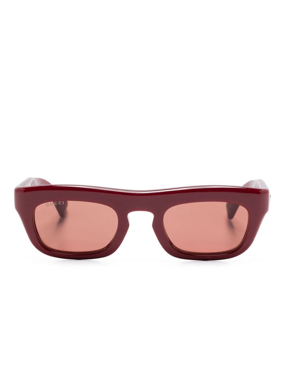 Gucci Eyewear rectangle-frame sunglasses - Red | Farfetch Global