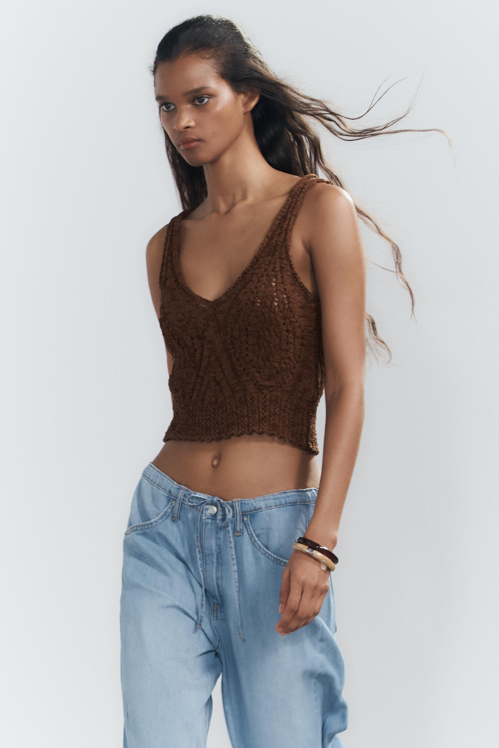 FLOWY DRAWSTRING DENIM PANTS | Zara US