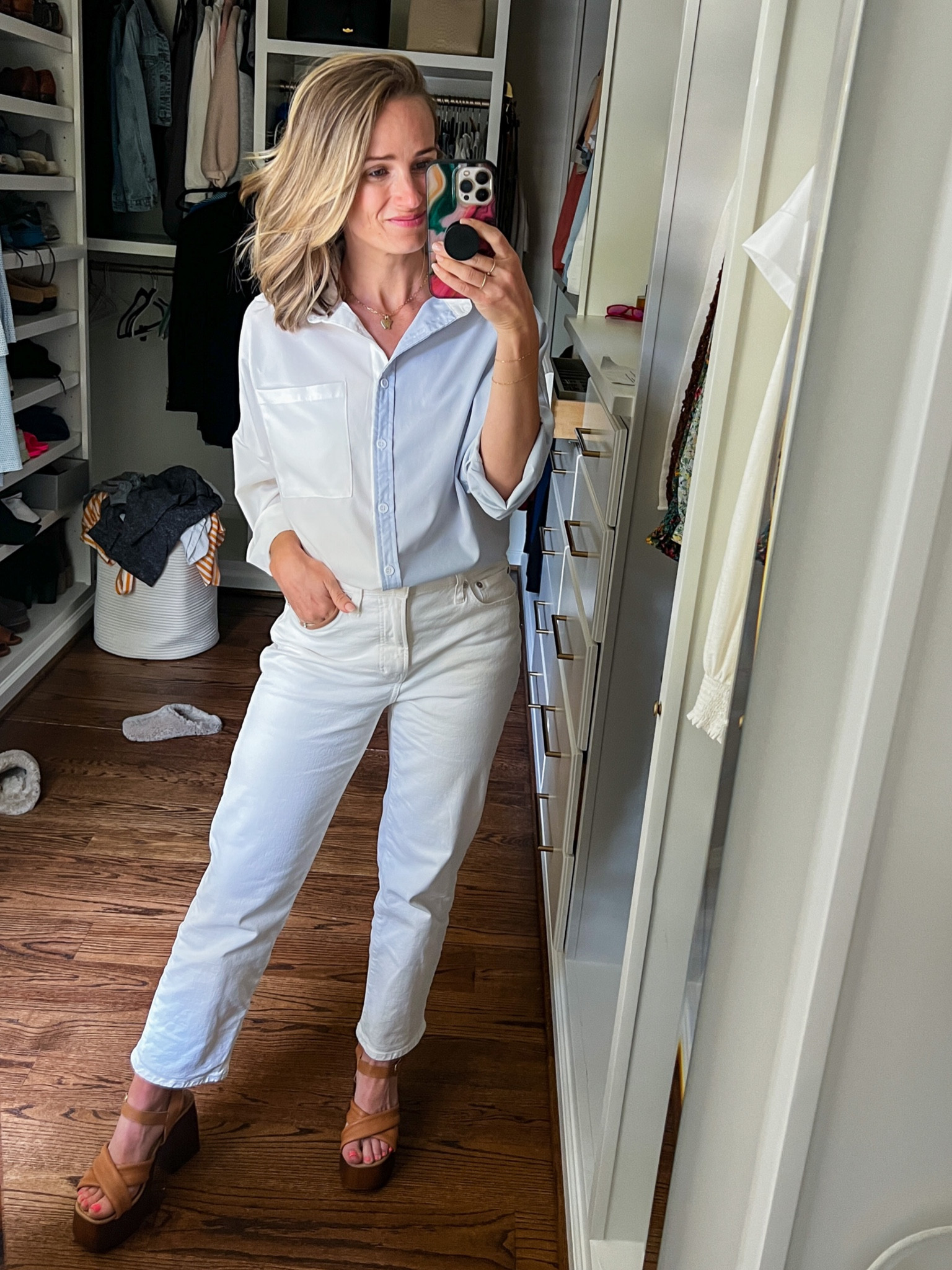 These white jeans are so flattering. My block heel sandals are super comfortable and easy to walk in and 50% off!! The top is an Amazon find! 

I ordered my usual size in the jeans and sized down in the shoes since they don’t have 1/2 sizes (I’m usually a 6.5 and ordered a 6!)


#LTKSeasonal #LTKshoecrush #LTKsalealert