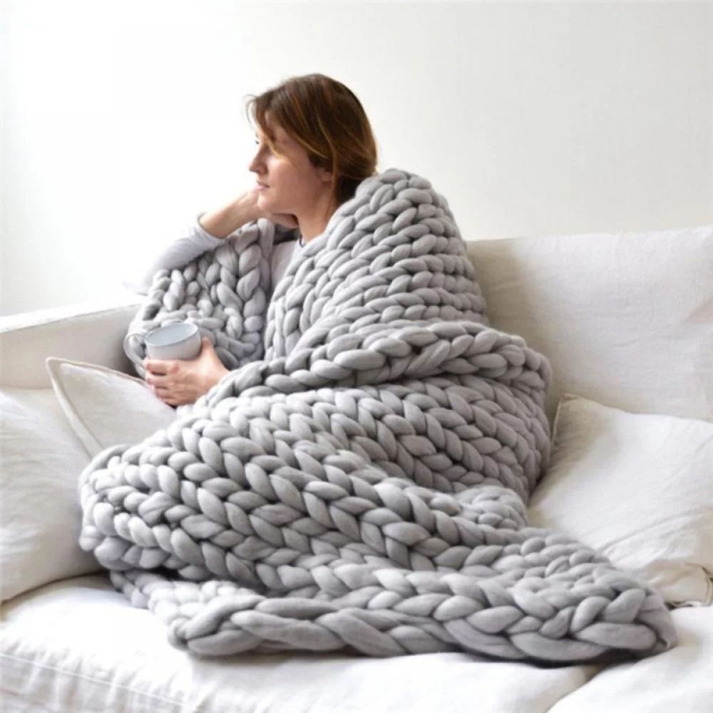 Clearance Chunky Knit Blanket Chenille Throw Blanket Knitted Throw Blanket for Bed, Sofa & Chair ... | Walmart (US)
