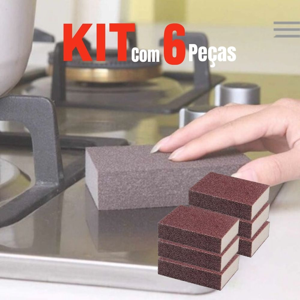 Kit 6 Esponjas Mágica Limpa Forno Panelas Inox Removedor Ferrugem | Shopee (BR)