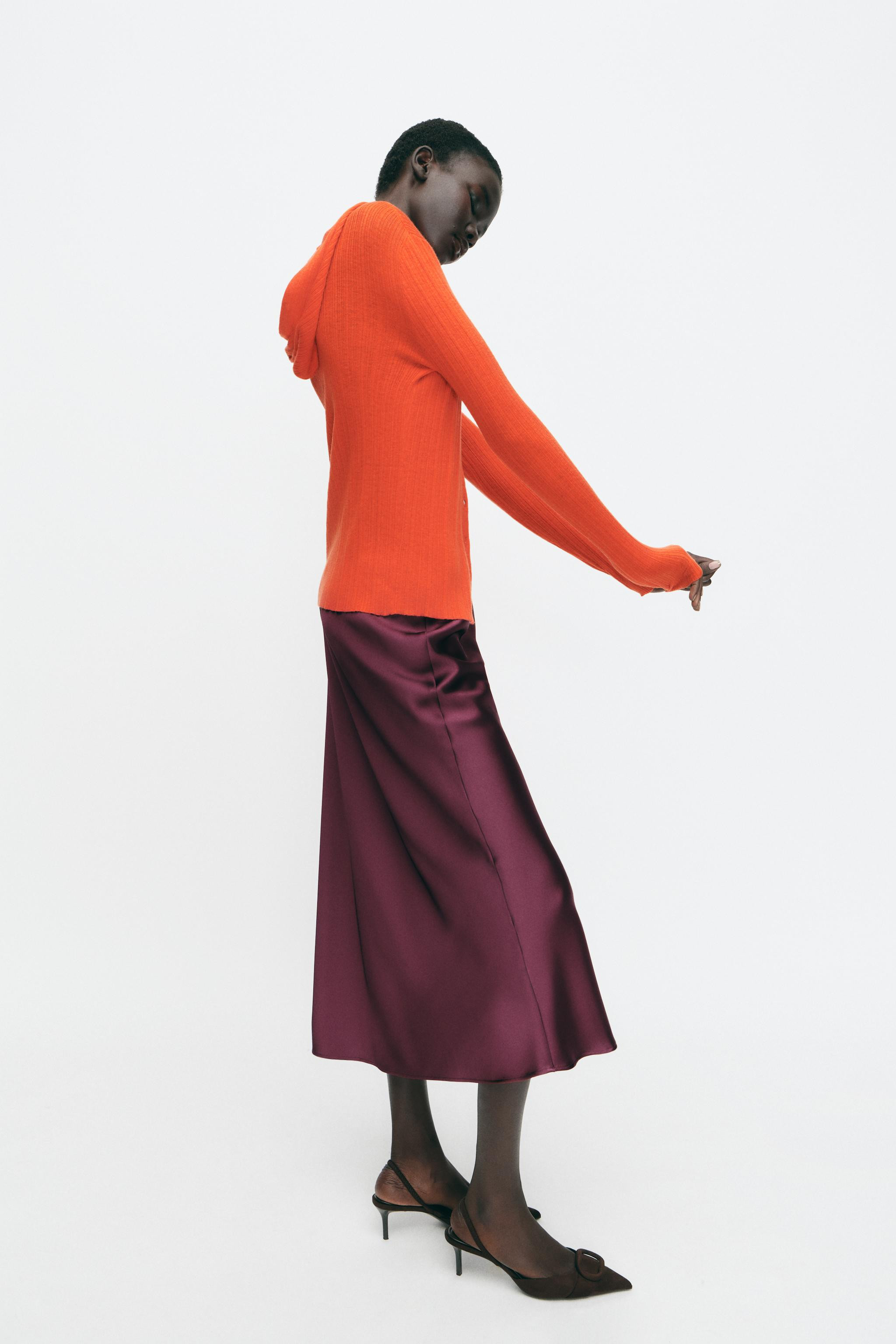 High-waist skirt with an elastic waistband. | Zara UK