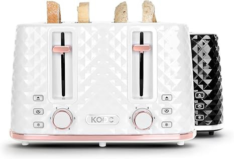 KOOC Large Toaster 4 Slice, 1.5-inch Extra-wide Slot for Evenly Toast, 6 Shade Settings, Bagel/De... | Amazon (US)