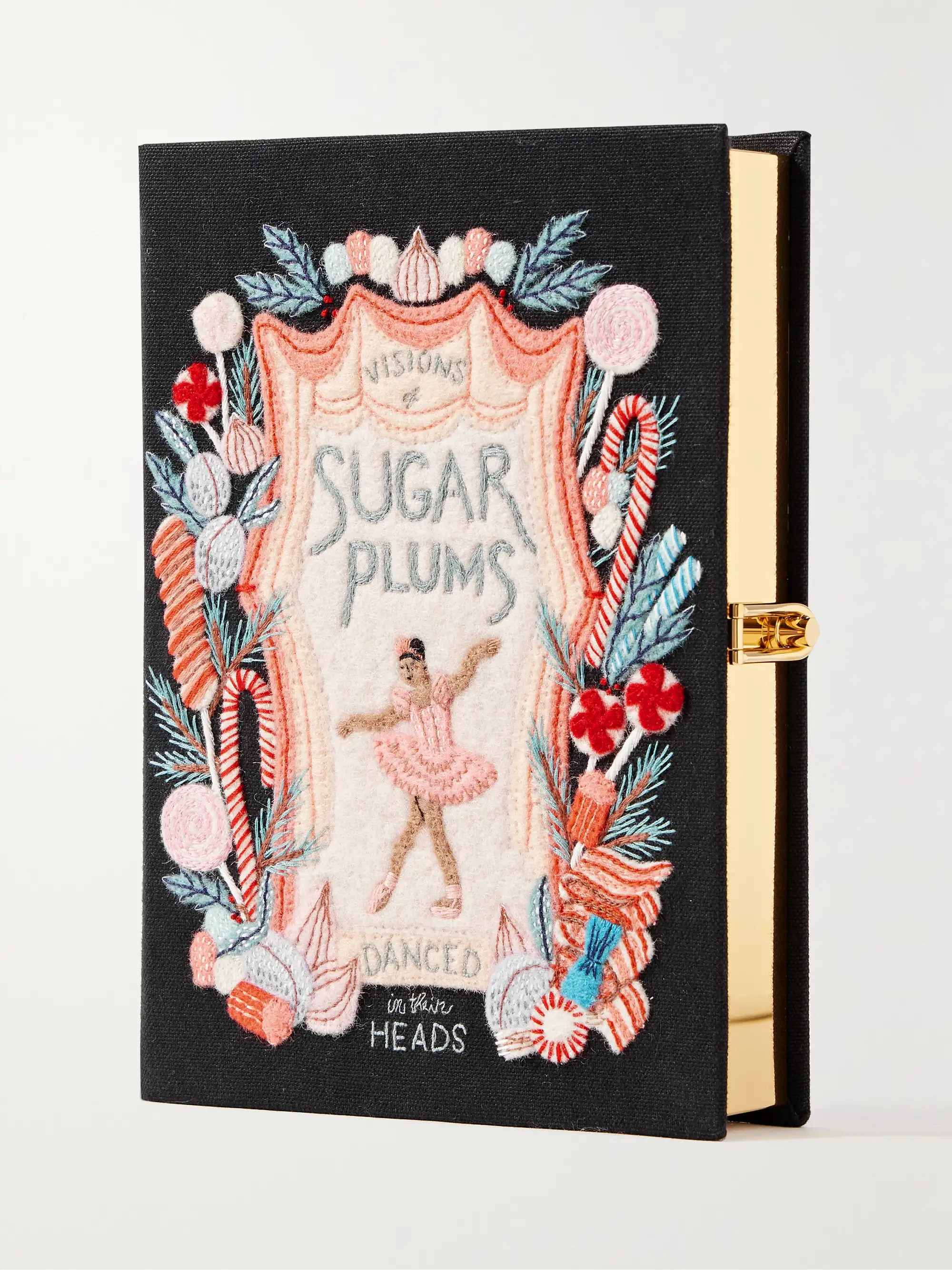 Sugar Plum The Nutcracker embroidered appliquéd canvas clutch | NET-A-PORTER (UK & EU)