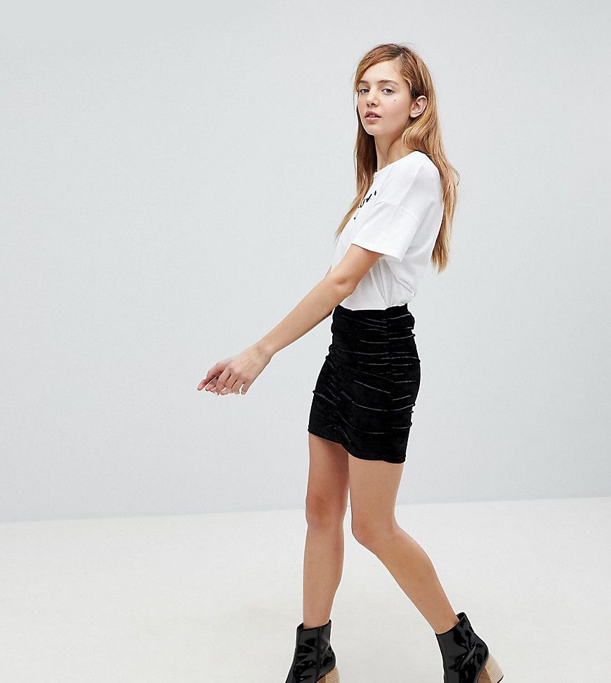 Monki Velvet Mini Skirt - Black | ASOS US