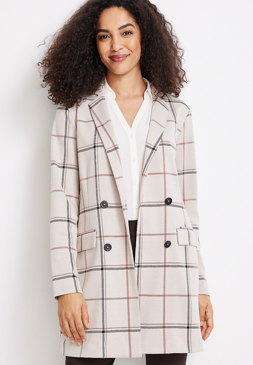 Plaid Windowpane Blazer | Maurices