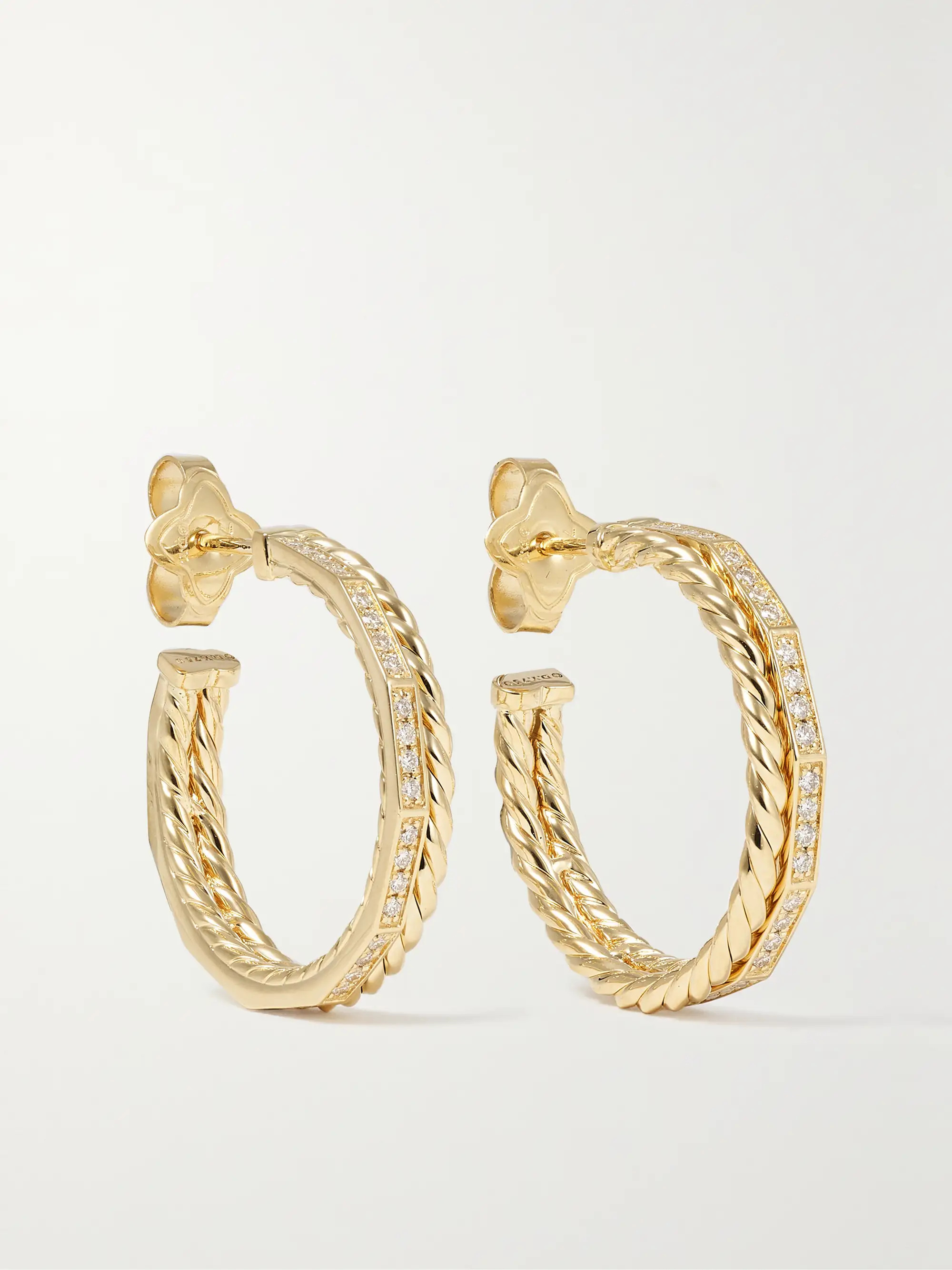 Stax 18-karat gold diamond hoop earrings | NET-A-PORTER (US)
