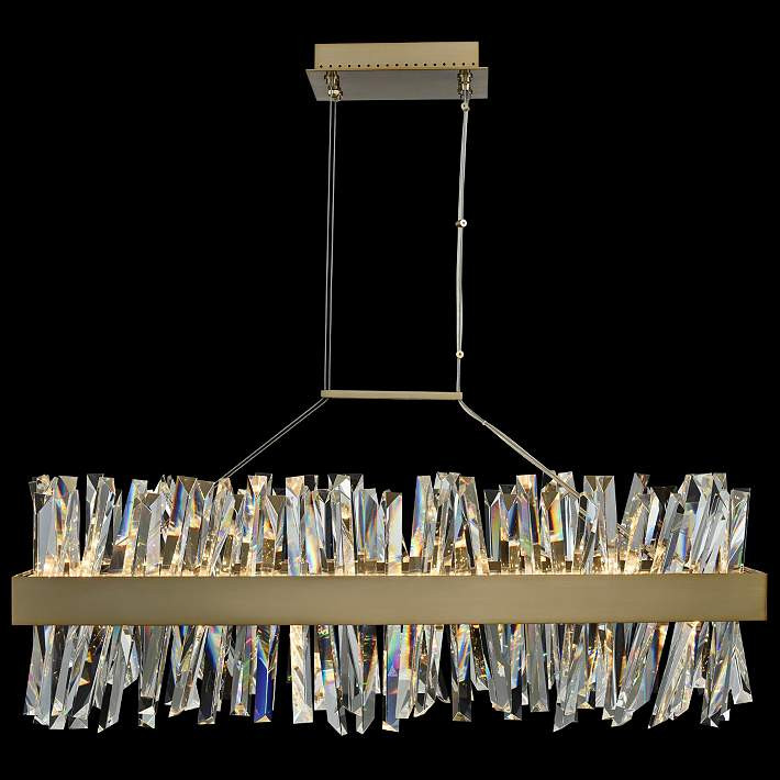 Glacier 36" Wide Champagne Gold LED Kitchen Island Light Pendant - #65X95 | Lamps Plus | Lamps Plus