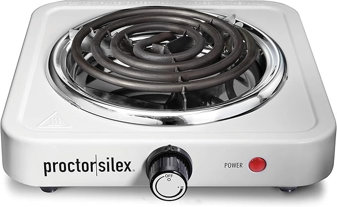 Proctor Silex Electric Single Burner Cooktop, Compact and Portable, Adjustable Temperature Hot Pl... | Amazon (US)