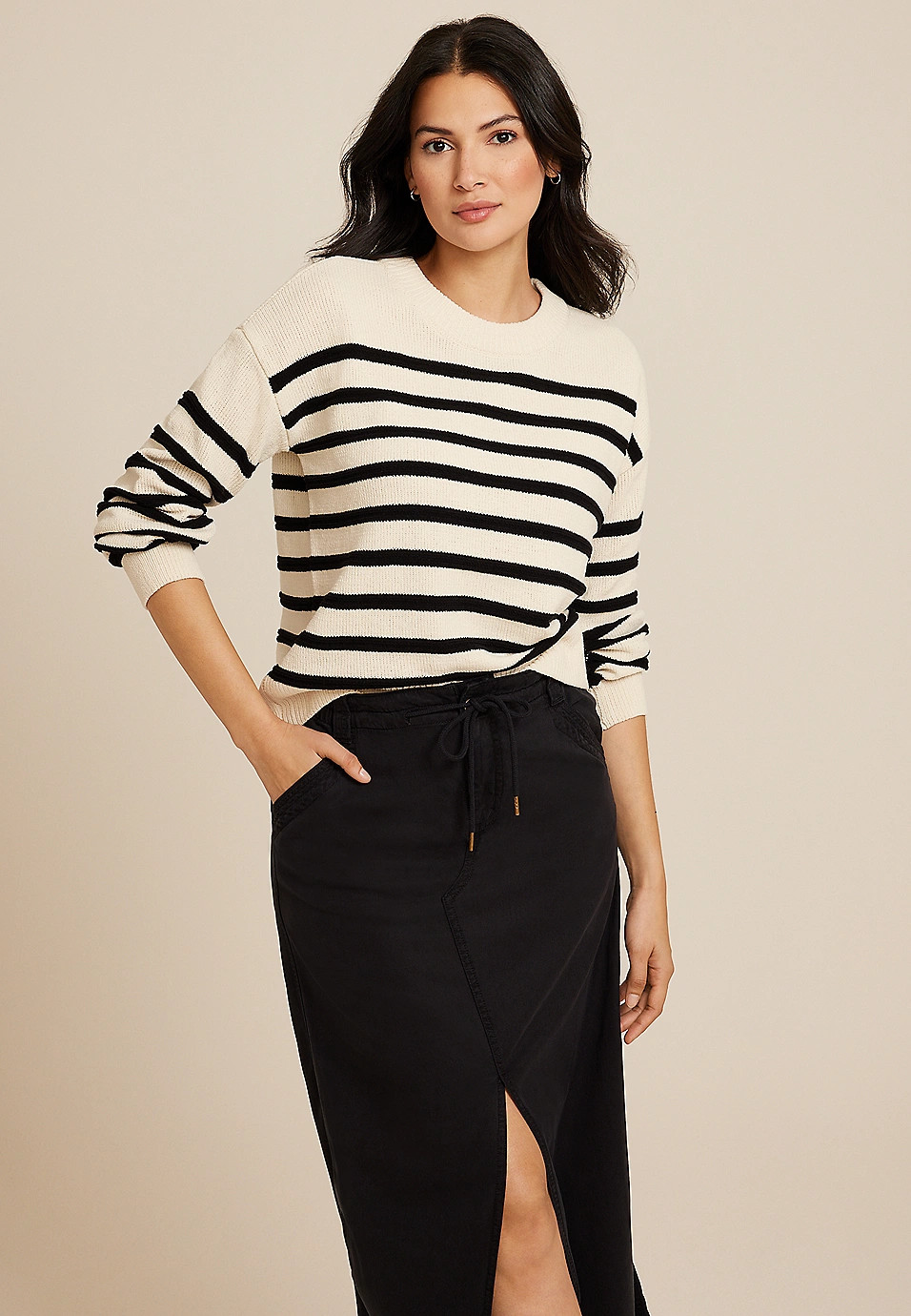 Soft Chenille Striped Sweater | Maurices