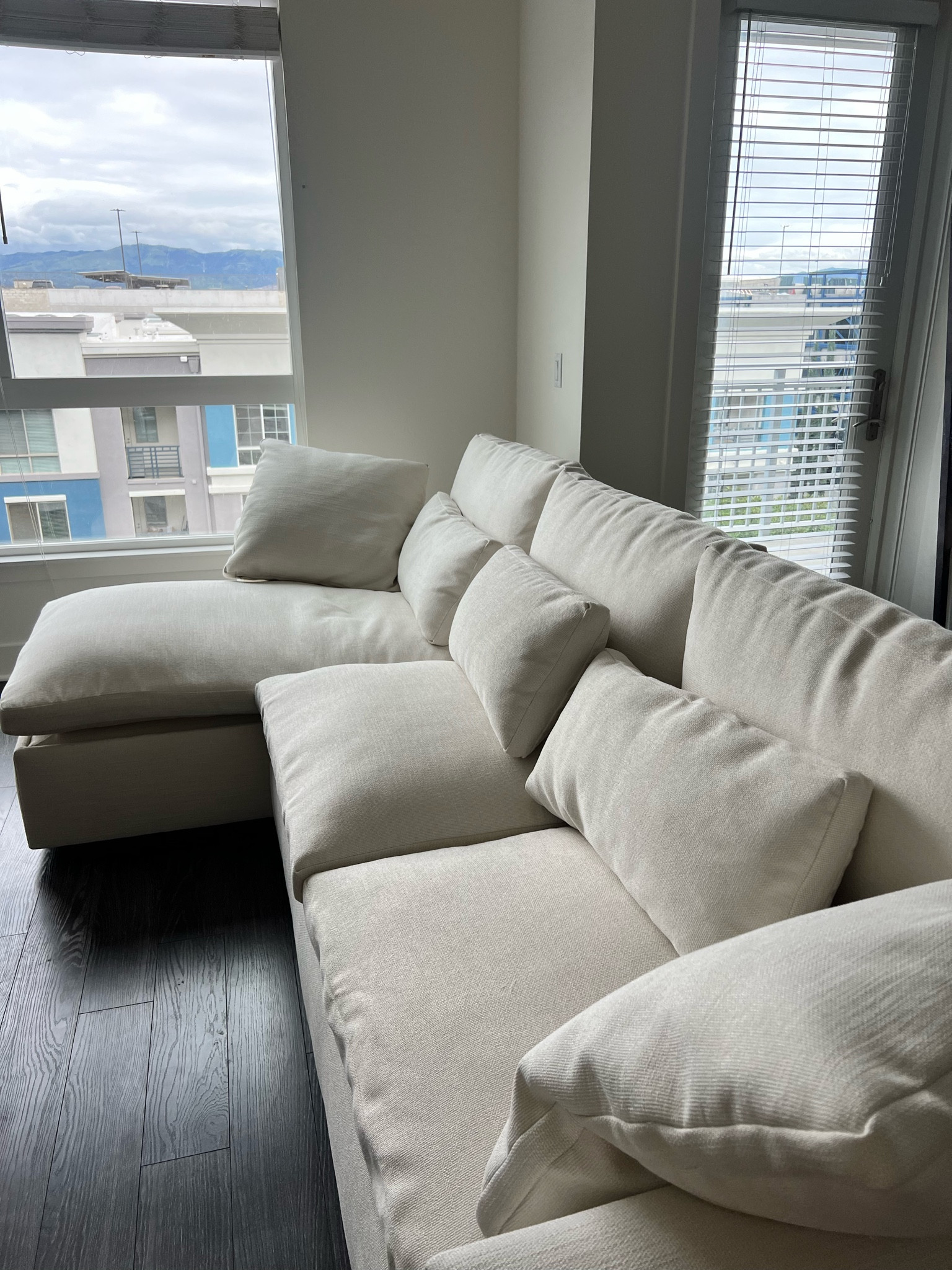 sleeper sectional w/ storage from west elm in Performance Basket Slub, Alabaster

#LTKhome