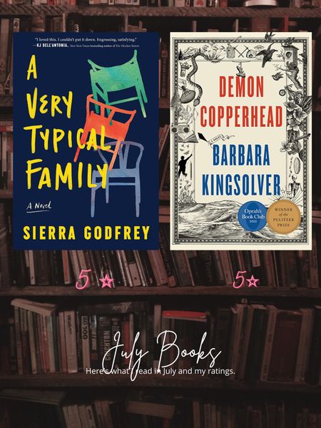 July books!  I ❤️ A Very typical Family. So good. Demon Copperhead was excellent, very heavy but beautifully written
#bookclub