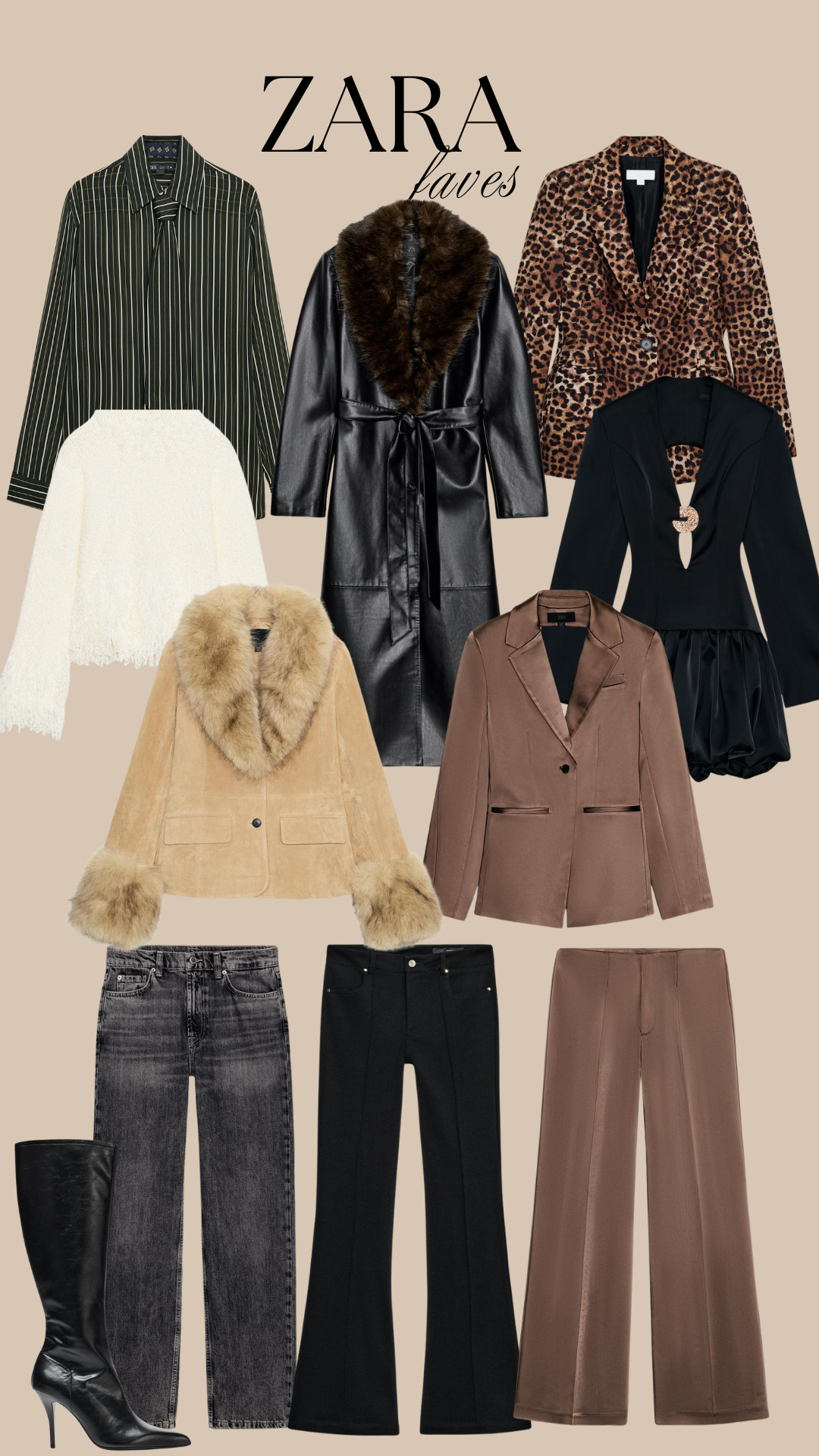 Zara New In — Animal Print Blazer, Puffball Mini Dress, Fringed Knit Jumper, Satin Blazer And Trousers, Mini Velvet Shorts, Fitted High-Heel Boots, And High-Waist Jeans. Effortless Style With A Chic Edge. 

 

#LTKuk #LTKautumn #LTKstyletip