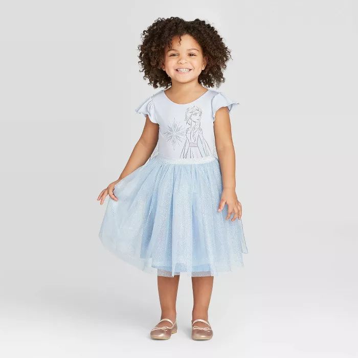 Toddler Girls' Disney Frozen Elsa Tutu Dress with Cape - Blue | Target