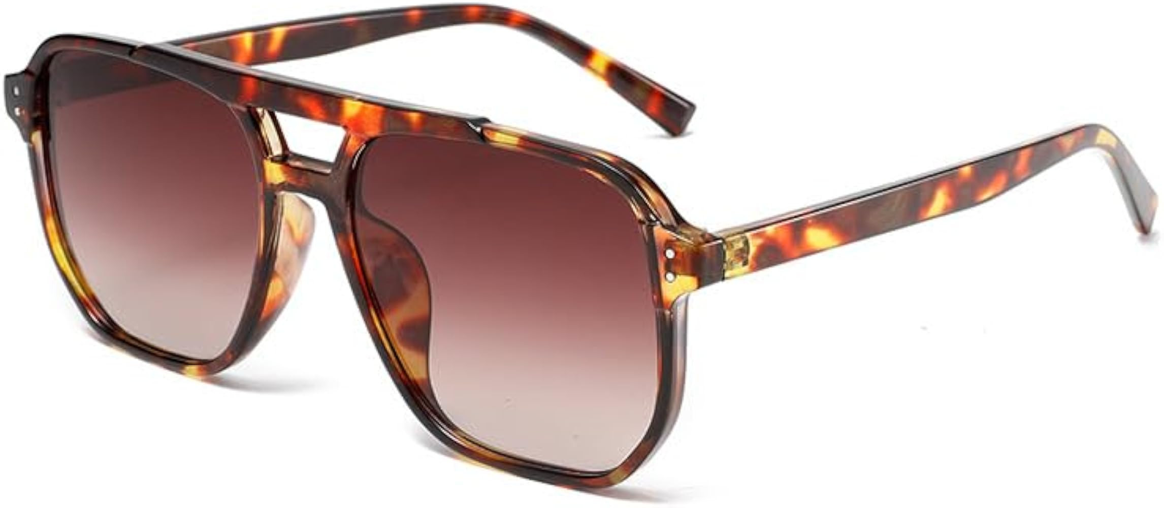 Amazon.com: Retro Square Aviator Sunglasses Women Men 70s Vintage Trendy Plastic Frame Sun Glasse... | Amazon (US)