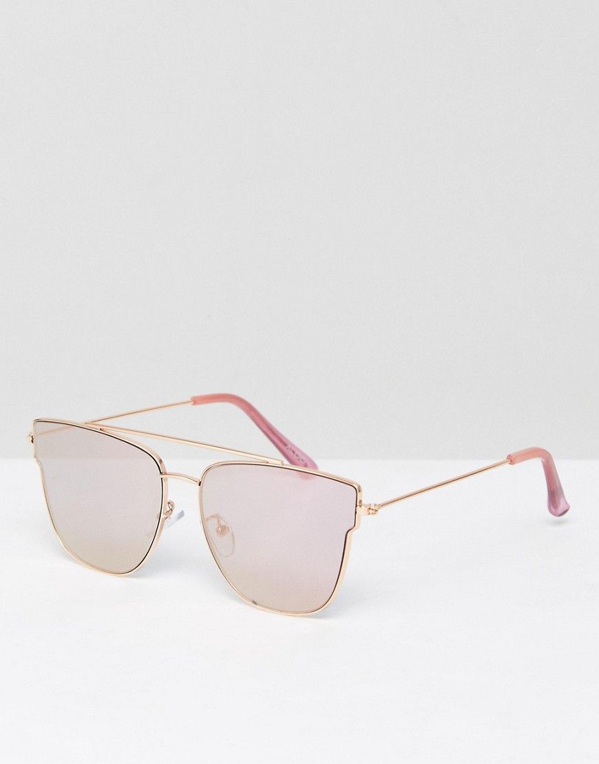 ALDO Chelirien Rose Gold Mirror Sunglasses - Gold | ASOS US