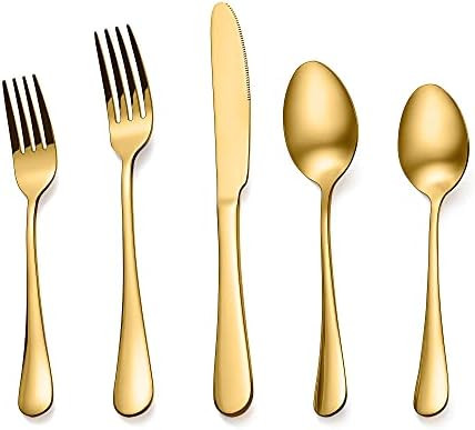 Silverware Flatware Cultery Set, Yumuaua 20-piece Stainless Steel Tableware Eating Utensil Set for 4 | Amazon (US)